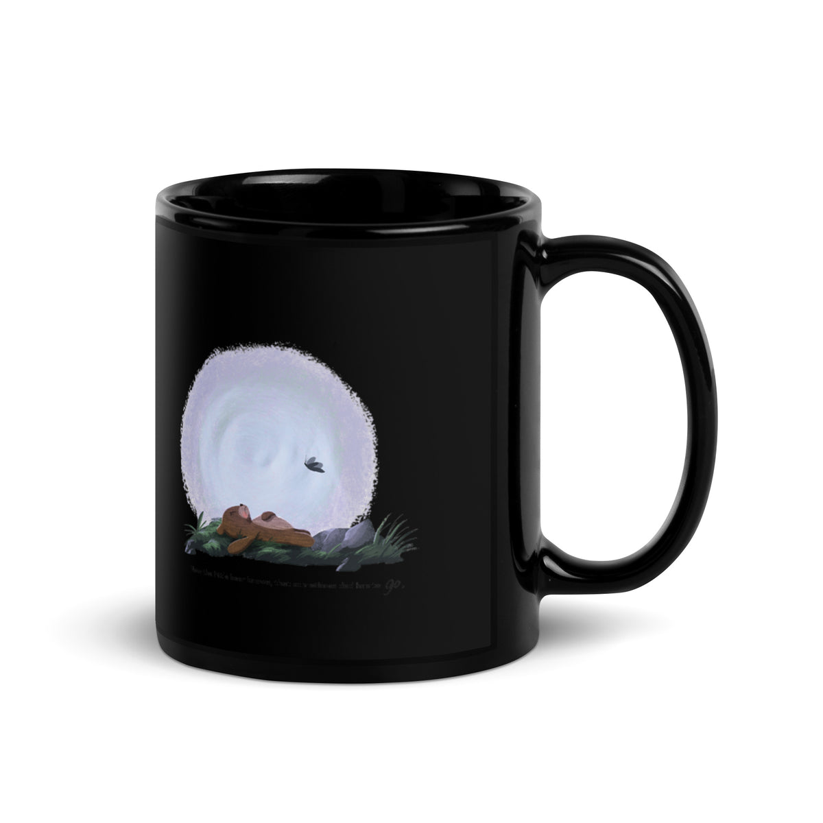 Black Glossy Mug - Little Bev the Bear