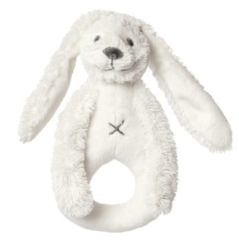 Ivory Rabbit Richie Plush Animal Rattle by Happy Horse