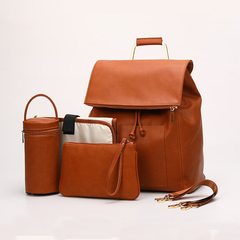 Luxury Leather Diaper Bag Set
